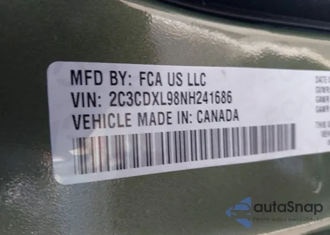 2022 Dodge Charger Srt Hellcat Widebody z USA, uszkodzony, nr VIN 2C3CDXL98NH241686